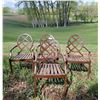 Image 1 : Four Wood Looking Metal Patio Chairs