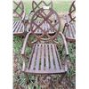 Image 3 : Four Wood Looking Metal Patio Chairs