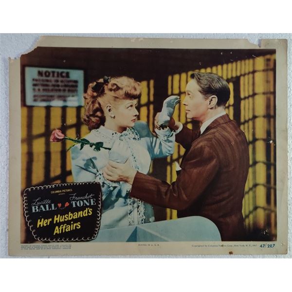 Her Husband's Affairs Lobby Card (1947)