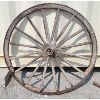 Image 2 : LOT OF 2 - WAGON WHEELS - WOODEN SPOKES