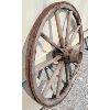 Image 4 : LOT OF 2 - WAGON WHEELS - WOODEN SPOKES