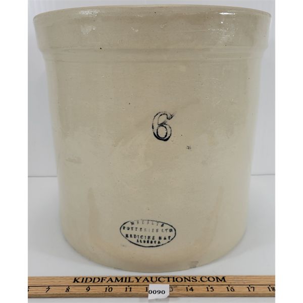 MEDALTA POTTERIES 6 GAL CROCK - OPEN TOP