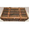 Image 2 : FLAT TOP STEAMER TRUNK W/ LEATHER STRAPS