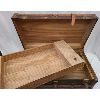 Image 5 : FLAT TOP STEAMER TRUNK W/ LEATHER STRAPS