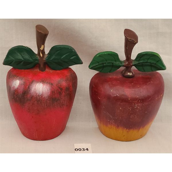 LOT OF 2 - APPLE DESIGN CAST IRON DOOR STOPS