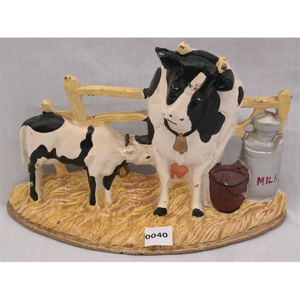 DAIRY COWS CAST IRON DOOR STOP