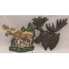 Image 1 : LOT OF 2 - MOOSE CAST IRON DOORSTOP AND WALL HANGING DECOR