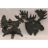 Image 2 : LOT OF 2 - MOOSE CAST IRON DOORSTOP AND WALL HANGING DECOR