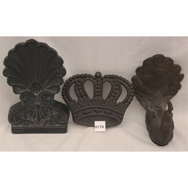 LOT OF 3 - CAST IRON DOOR STOPS