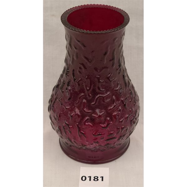 CRANBERRY GLASS OIL LAMP SHADE