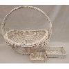 Image 1 : LOT OF 3 - WHITE WICKER BASKETS