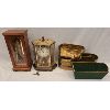 Image 1 : LOT OF 5 - ANNIVERSARY CLOCK - JEWLERY BOX - BRASS TRAYS - PEARLS