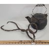 Image 1 : LOT OF 2 - ICE TONGS AND CAST IRON KETTLE