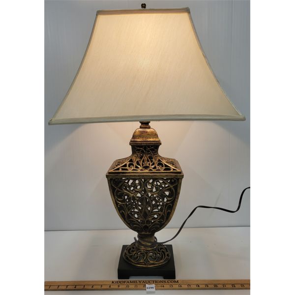 BRONZE LOOK SCROLL DESIGN TABLE LAMP 