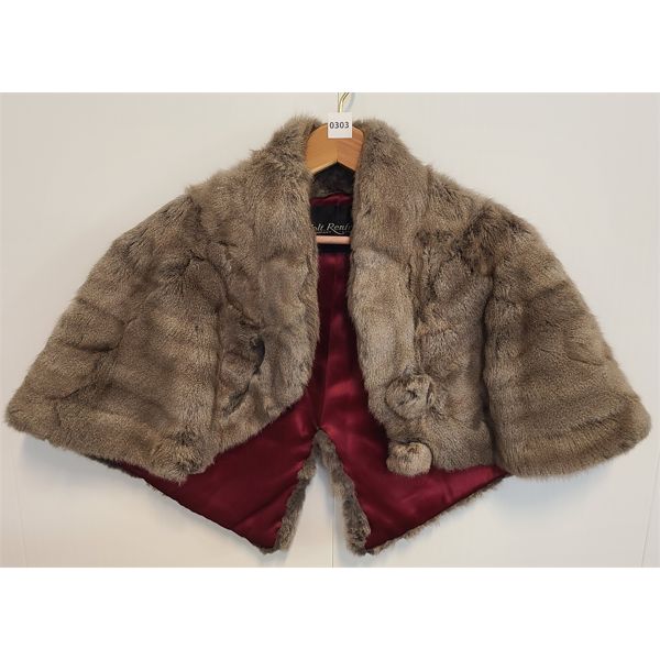 HOLT RENFREW LADIES SATIN LINED FUR STOLE