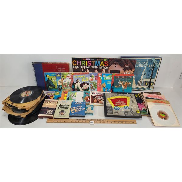 JOB LOT - MISC RECORDS - INCL CHILDREN'S MUSIC AND CHRISTMAS SONGS