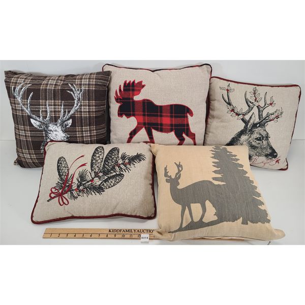 LOT OF 5 - CANADIAN CHRISTMAS THEMED THROW PILLOWS