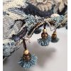 Image 2 : LOT OF 4 - THROW PILLOWS W/ BEADED TASSELS