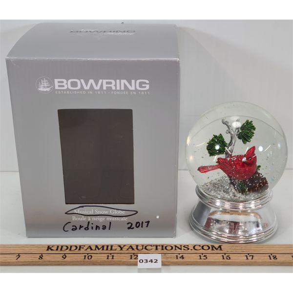 BOWRING CARDINAL MUSICAL SNOW GLOBE