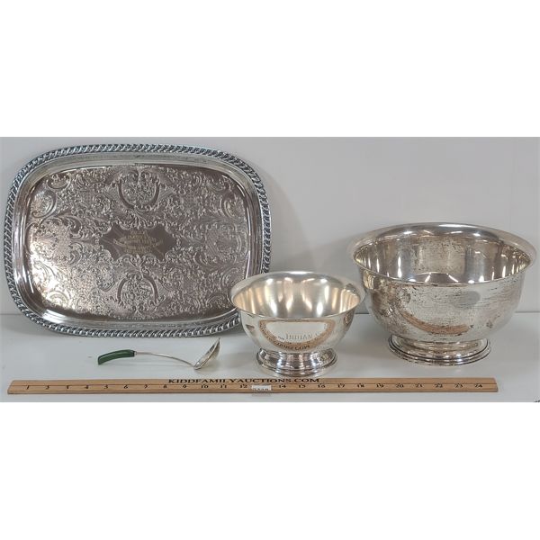 LOT OF 4 - 1963 MOSPORT SERVING SET - INCL PUNCH BOWL & SERVING PLATTER