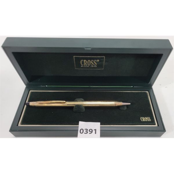 A.T. CROSS CO 10KT GOLD PLATED PEN W/ CASE