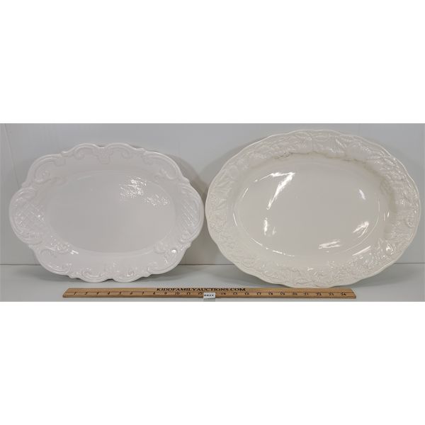 LOT OF 2 - CERAMIC SERVING PLATTERS