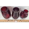 Image 2 : LOT OF 3 - CRANBERRY GLASS LAMP SHADES