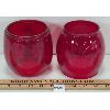 LOT OF 2 - CRANBERRY GLASS LAMP SHADES