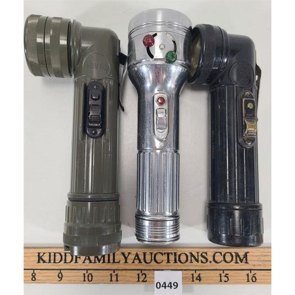 LOT OF 3 - SERVICEMAN FLASHLIGHTS 