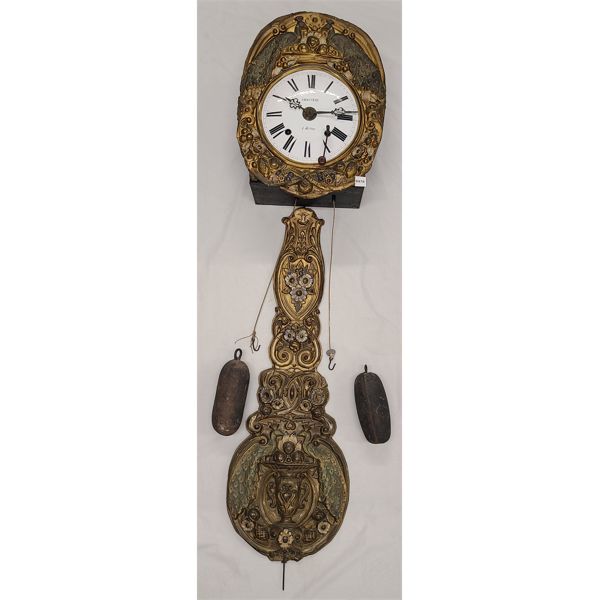 EARLY FRENCH MORBIER CLOCK SIGNED CHAUVEAU, A JARNAC