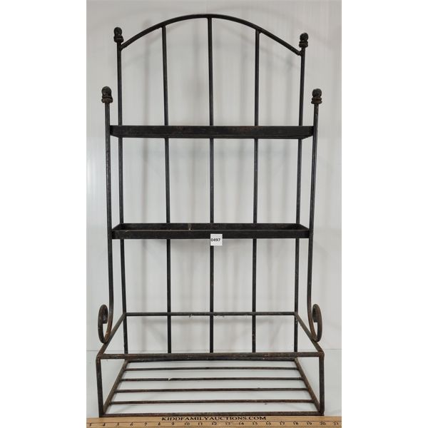 3 TIERED WROUGHT IRON SHELF 