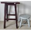 Image 1 : LOT OF 2 - SADDLE SEAT BAR STOOL & FOOT STOOL