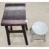 Image 2 : LOT OF 2 - SADDLE SEAT BAR STOOL & FOOT STOOL