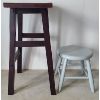 Image 3 : LOT OF 2 - SADDLE SEAT BAR STOOL & FOOT STOOL