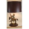 Image 2 : FOLK ART LAMP - HORSE & SOLDIER THEMED 