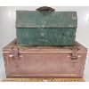 Image 1 : LOT OF 2 - METAL TOOL BOX & STORAGE CRATE - SEE ALL PICS