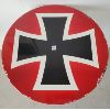 Image 2 : WROUGHT IRON ROUND TABLE - IRON CROSS DESIGNED ENAMEL TOP