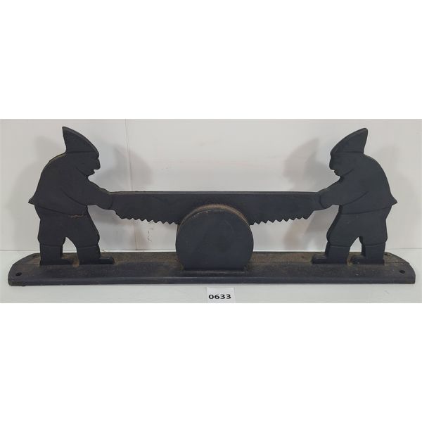 CAST IRON SAWING MEN THEME FOLK ART