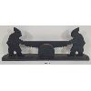 Image 1 : CAST IRON SAWING MEN THEME FOLK ART