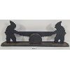 Image 2 : CAST IRON SAWING MEN THEME FOLK ART