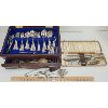 Image 1 : STERLING BIRKS SILVERWARE SET W/ DISPLAY CASE & GREGORY BROS ANTLER SERVING SET