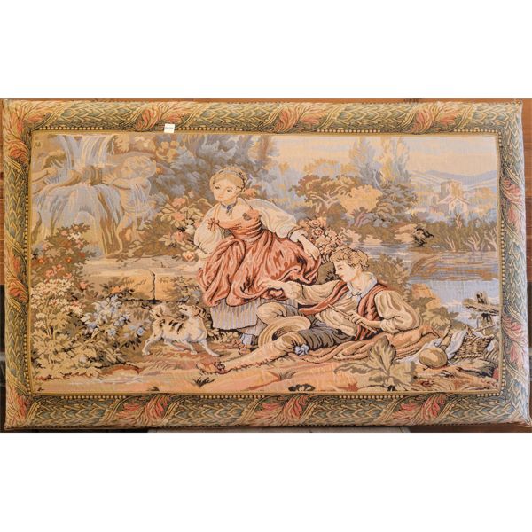 TAPESTRY "GARDEN'S TALE" SCENE WALL HANGING