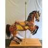 Image 1 : DENTZEL ANTIQUE (1895-1905) HANDCARVED WOOD CAROUSEL HORSE - "PRANCER" STYLE 