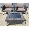 Image 1 : RESIN WICKER LOOK OUTDOOR PATIO CHAIRS & GLASS TABLE