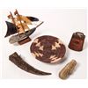 Image 1 : Petrified Wood, African Basket, Boat Made From Horn [162295]