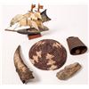 Image 2 : Petrified Wood, African Basket, Boat Made From Horn [162295]