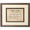 Image 1 : Framed Kansas City Beltway Time Card, 1895 [153748]