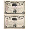 Image 1 : Moulton Mining Co. Stock Certificate Pair Signed by WA Clark, "Copper King" & US Senator [165266]