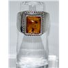 Image 3 : LOT OF 2 QUALITY STERLING SILVER AMBER RINGS + 1 VINTAGE STERLING SILVER RING