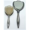 Image 2 : TWO 2 VERY LARGE STERLING SILVER VICTORIAN MIRROR AND BRUSH SET